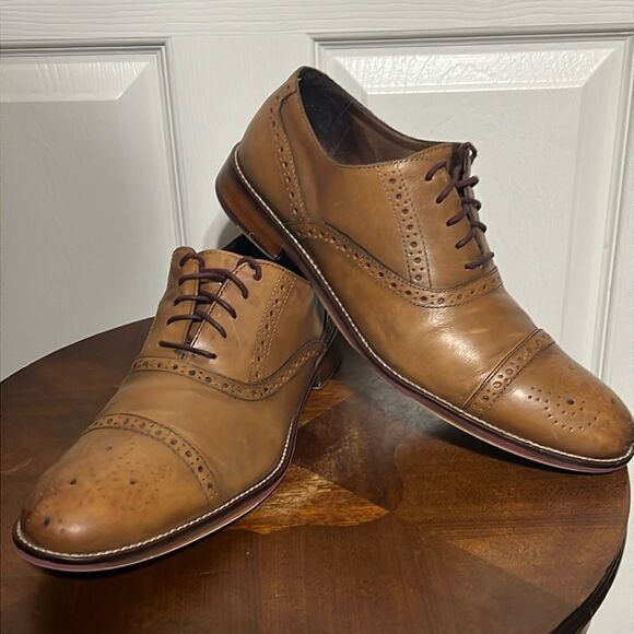 🔥 JOHNSTON & MURPHY ‘CONRAD’ MENS CAP-TOE OXFORD Shoes Men Sz 11M - EXCELLENT - Picture 1 of 12